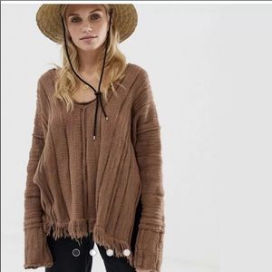 NWOT Free People Hazelnut Vneck Oversized Sweater